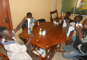 Sanitary gifts at Ebola Talk